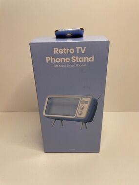 NIB Retro TV Phone Stand - Light Blue
